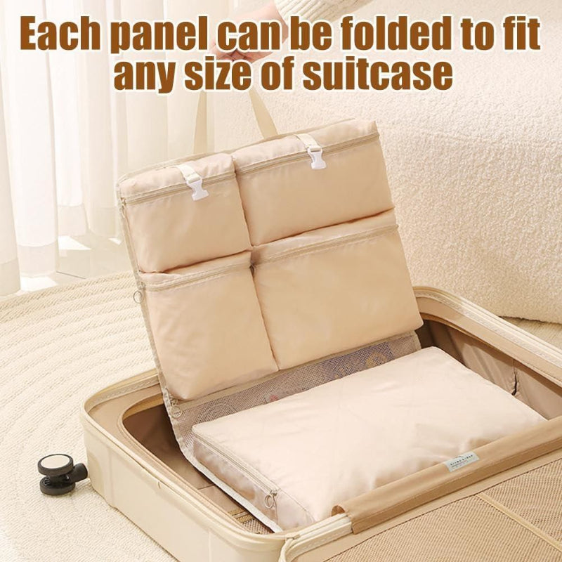 Foldable Hanging Travel Organizer Bag – Multi-Section Storage for Clothes & Toiletries