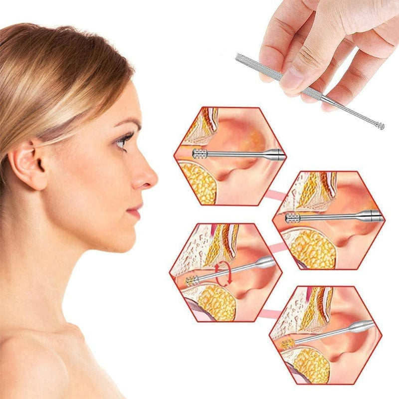 6-Piece Stainless Steel Ear Wax Removal Kit – Safe & Reusable Ear Cleaning Tools