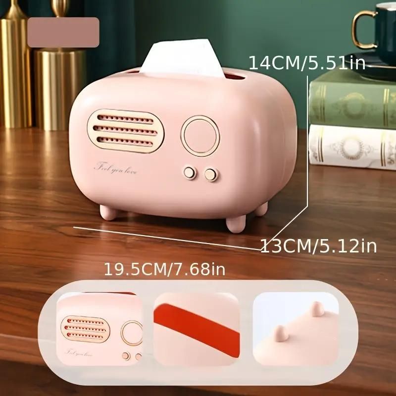 Vintage Radio Box Tissue Holder – Retro Decorative Napkin Dispenser for Home & Office