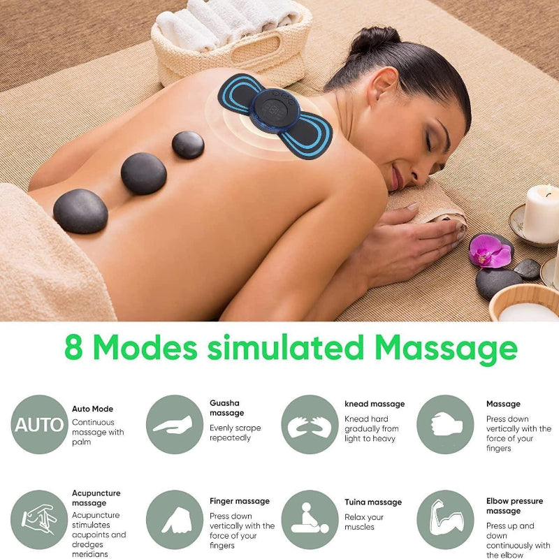 Rechargeable Mini Body Massager – 8 Massage Modes & 19 Intensity Levels for Pain Relief