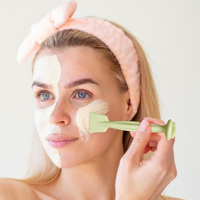 Double-Sided Silicone Face Cleansing Brush – Deep Clean & Mask Applicator (Pack of 2)