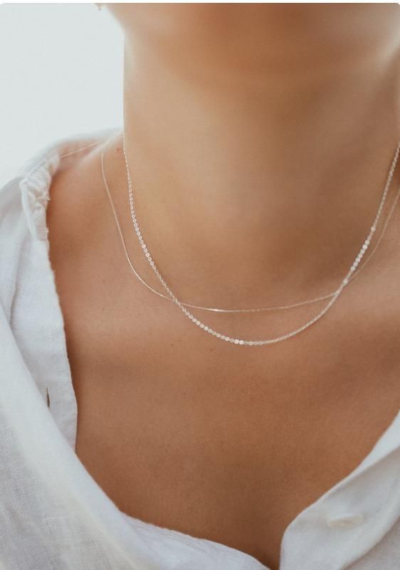 Fine Sterling Silver Beaded Necklace Chain – Minimal Elegant Design