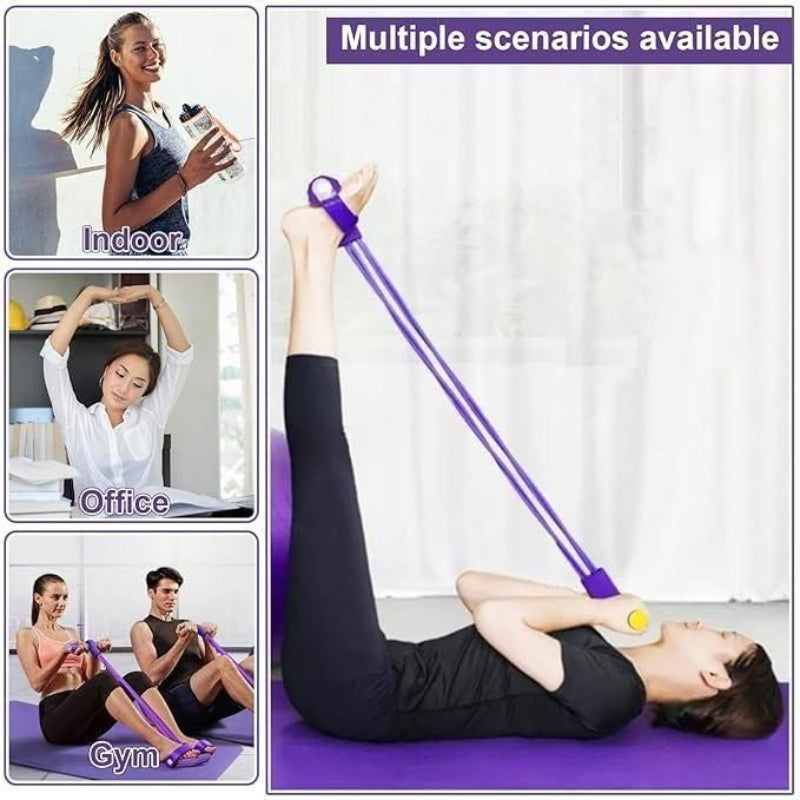 Yoga Pedal Puller Resistance Band – 4 Rope Full Body Fitness & Stretching Equipment