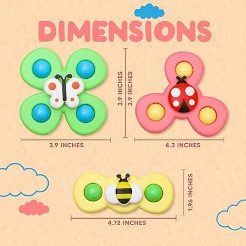 Spinning Sensory Fidget Toy Set for Toddlers – Magic Bean Cube Spinner (Pack of 3)