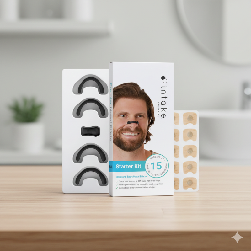 Breathing Nasal Strip Starter Kit – Silicone Anti-Snoring & Easy Breathing Aid