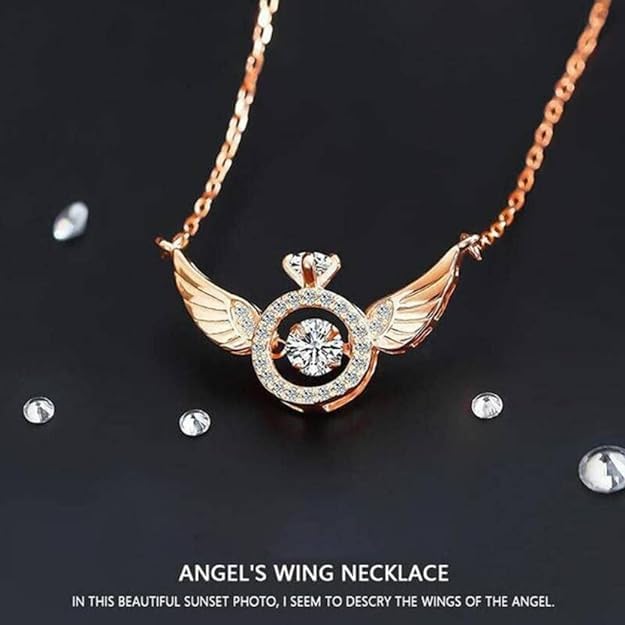 Elegant American Diamond Pendant Necklace with Gold-Finish Chain for Women