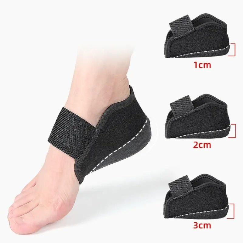 Adjustable Height Increasing Heel Cushion Insoles with Quick-Lock Straps