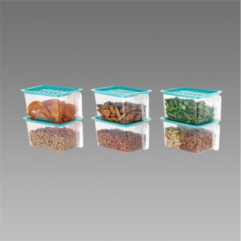 Kitchen Storage Basket Set (1000 ML) – Transparent Fridge & Pantry Containers (Pack of 6)