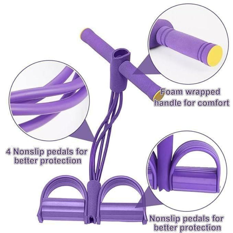 Yoga Pedal Puller Resistance Band – 4 Rope Full Body Fitness & Stretching Equipment