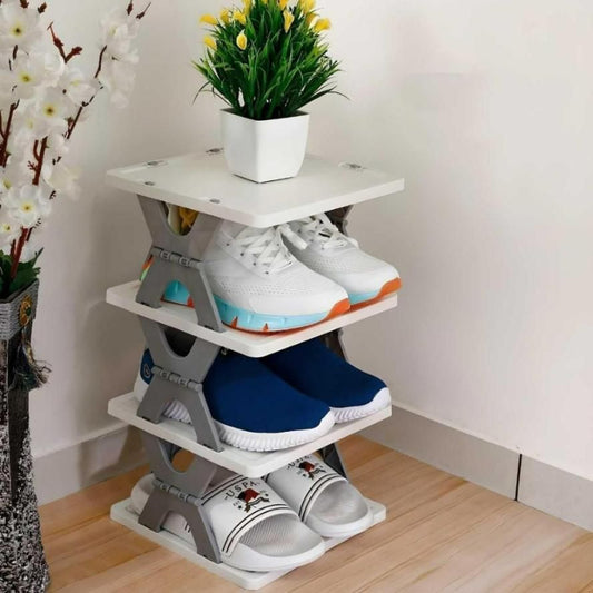 4-Layer Multi-Purpose Shoe Organizer Rack – Compact Stackable Storage Shelf