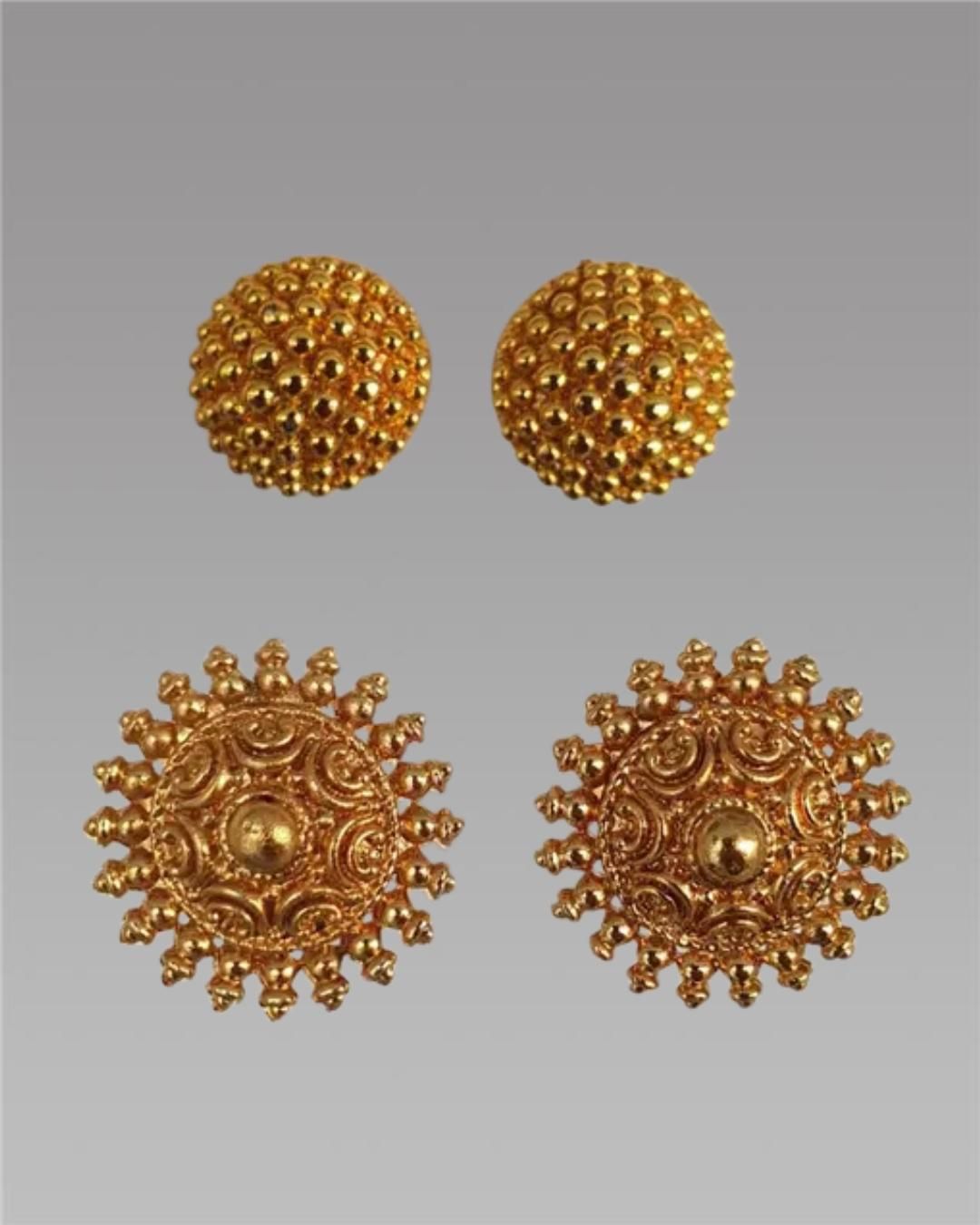 Trendy Gold-Plated Earrings Combo for Women – Stylish Everyday Wear (2 Pairs)