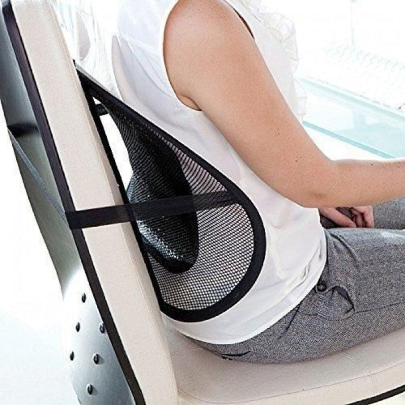 Car Lumbar Back Support Cushion – Breathable Mesh Seat Support for Back Pain Relief