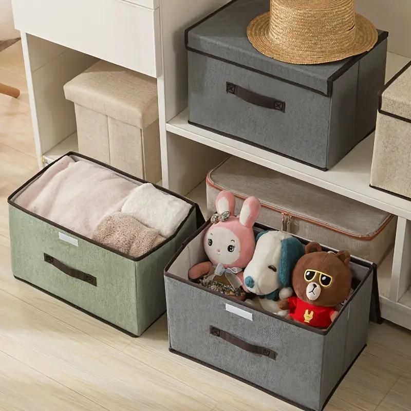 Multipurpose Fabric Storage Boxes with Lid – Wardrobe & Home Organizer (Pack of 2)