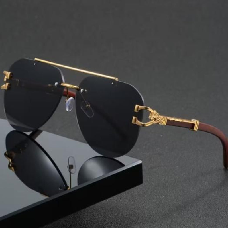 Premium Rimless Aviator Sunglasses – Lightweight Metal Frame with Polycarbonate Lenses