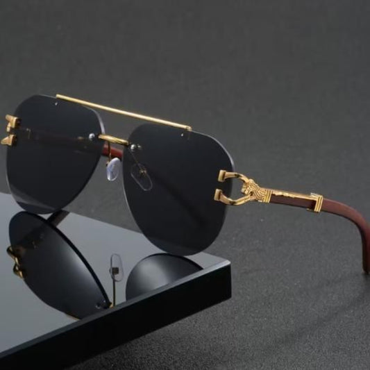 Premium Rimless Aviator Sunglasses – Lightweight Metal Frame with Polycarbonate Lenses