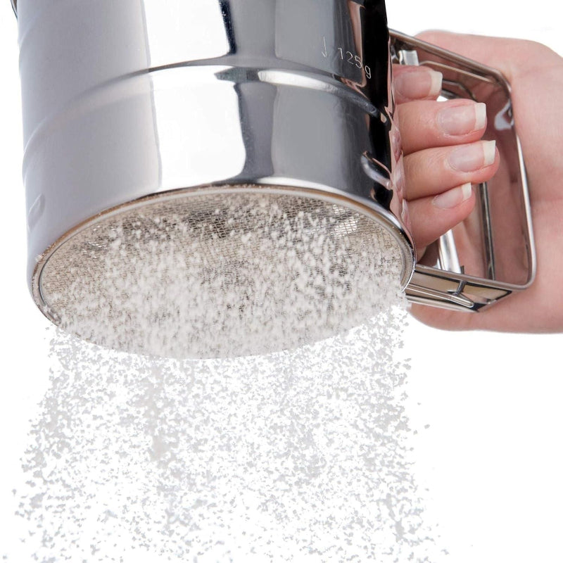 Stainless Steel Manual Flour Sifter (Atta Chhani) – Large Capacity Hand-Press for Baking & Cooking