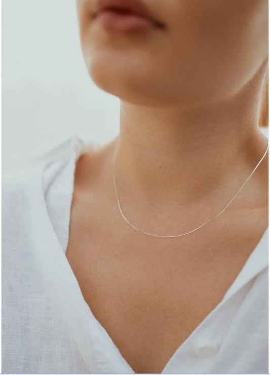 Fine Sterling Silver Beaded Necklace Chain – Minimal Elegant Design