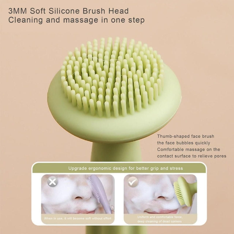 Double-Sided Silicone Face Cleansing Brush – Deep Clean & Mask Applicator (Pack of 2)