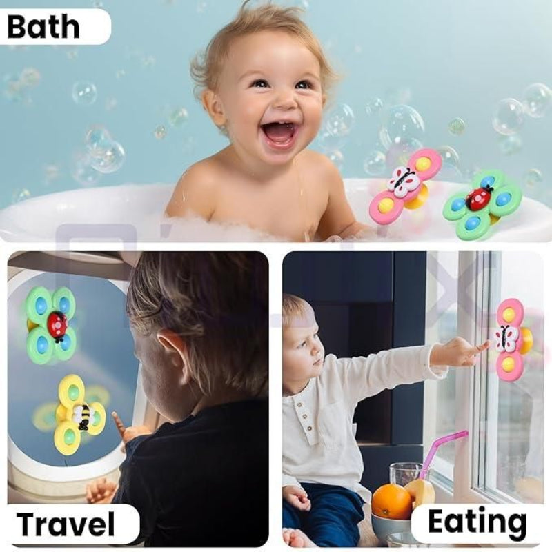 Spinning Sensory Fidget Toy Set for Toddlers – Magic Bean Cube Spinner (Pack of 3)