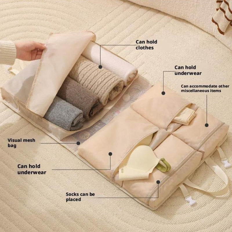 Foldable Hanging Travel Organizer Bag – Multi-Section Storage for Clothes & Toiletries