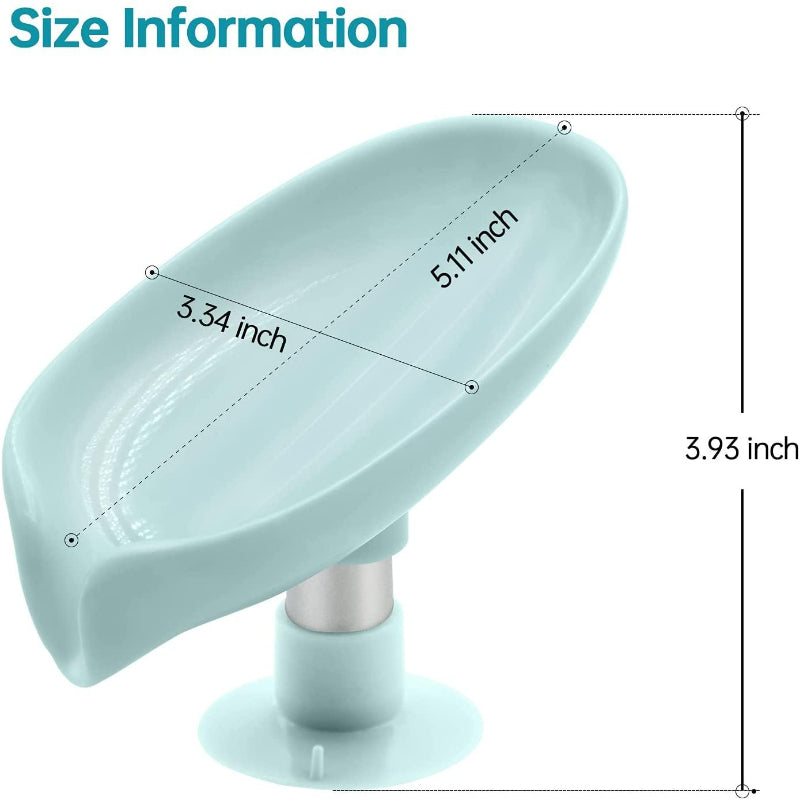 Leaf-Inspired Self-Draining Soap Holder with Strong Suction Cup (Pack of 2)