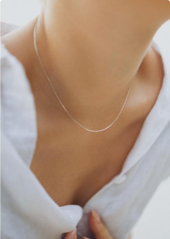 Fine Sterling Silver Beaded Necklace Chain – Minimal Elegant Design