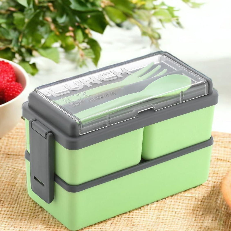 Bento-Style Compartment Lunch Box – Multi-Section Plastic Tiffin for Office, School & Travel