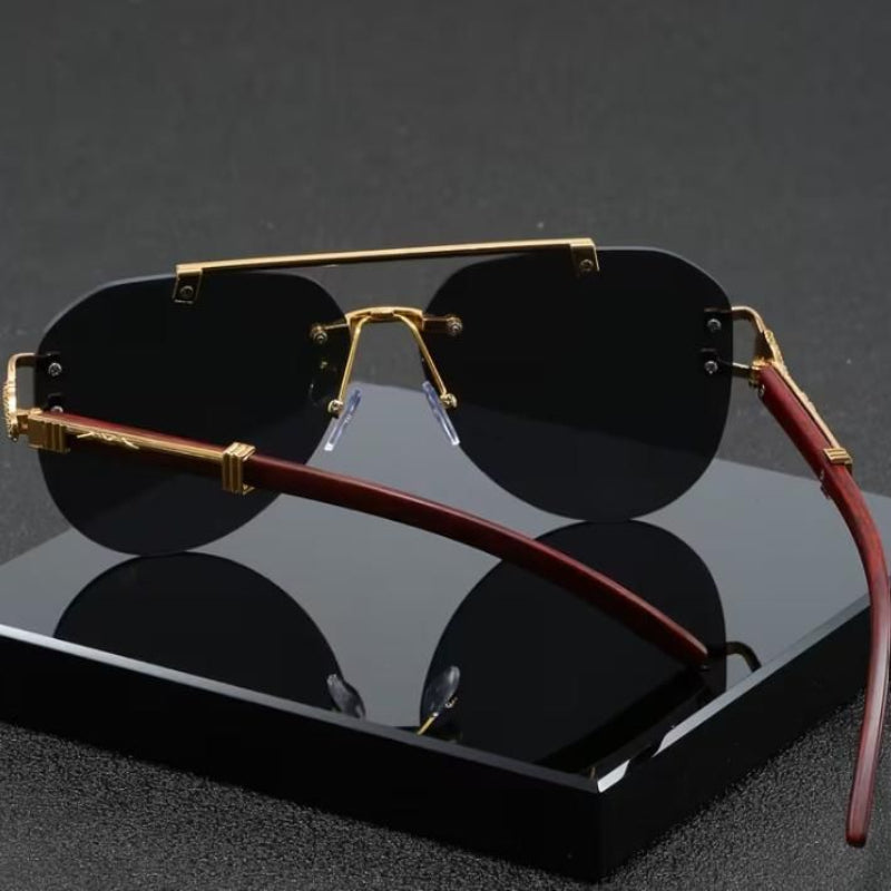 Premium Rimless Aviator Sunglasses – Lightweight Metal Frame with Polycarbonate Lenses