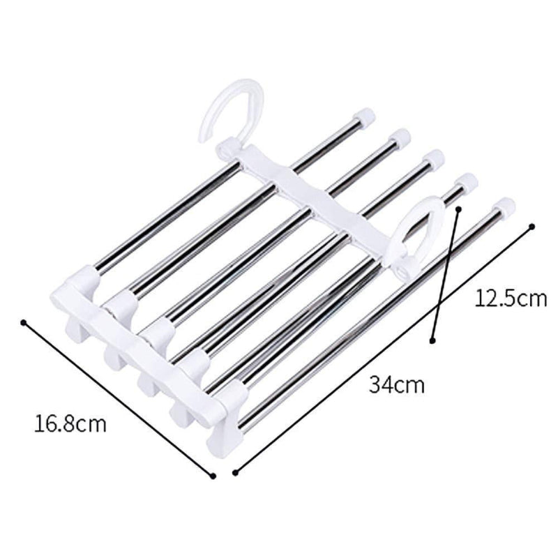 5-in-1 Stainless Steel Space-Saving Pants & Trouser Hanger Rack (Pack of 2)