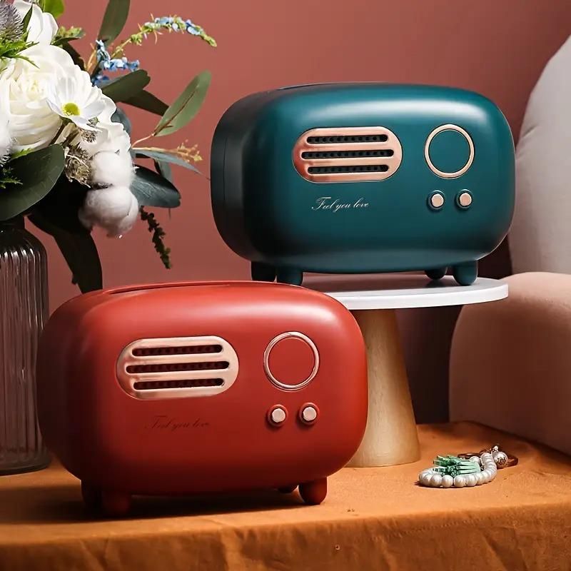 Vintage Radio Box Tissue Holder – Retro Decorative Napkin Dispenser for Home & Office