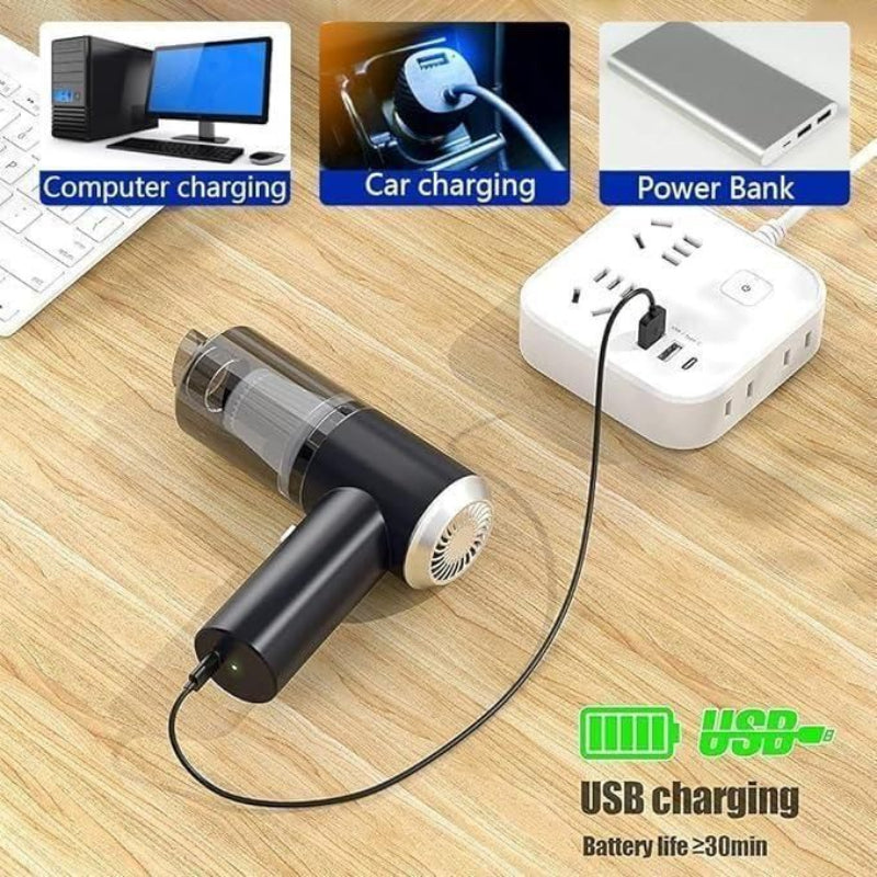 BD Portable Wireless Vacuum Suction Cleaner – Mini Air Duster for Home & Office