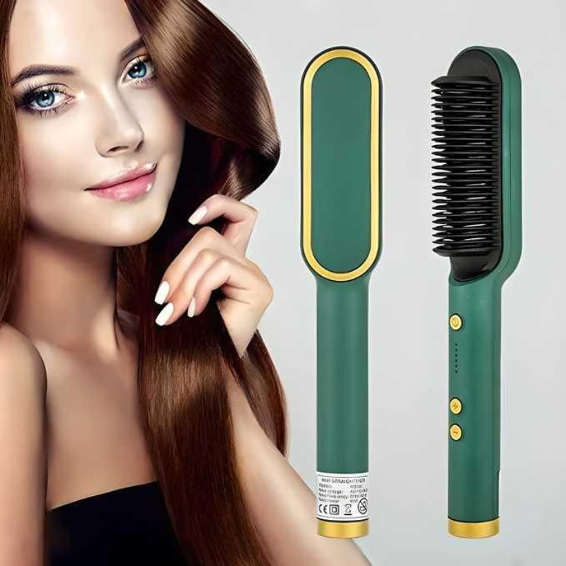 Professional Electric Hair Straightener Comb Brush – 3-in-1 Styling Tool with Adjustable Heat