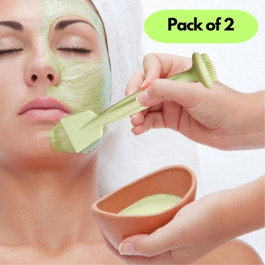 Double-Sided Silicone Face Cleansing Brush – Deep Clean & Mask Applicator (Pack of 2)