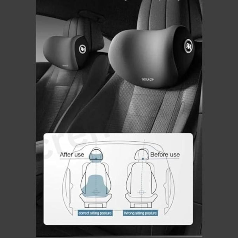 Memory Foam Car Neck Support Pillow (Pack of 2) – Ergonomic Head & Neck Pain Relief Cushions
