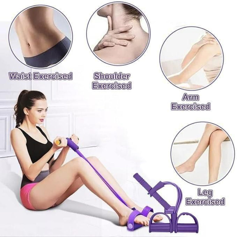 Yoga Pedal Puller Resistance Band – 4 Rope Full Body Fitness & Stretching Equipment