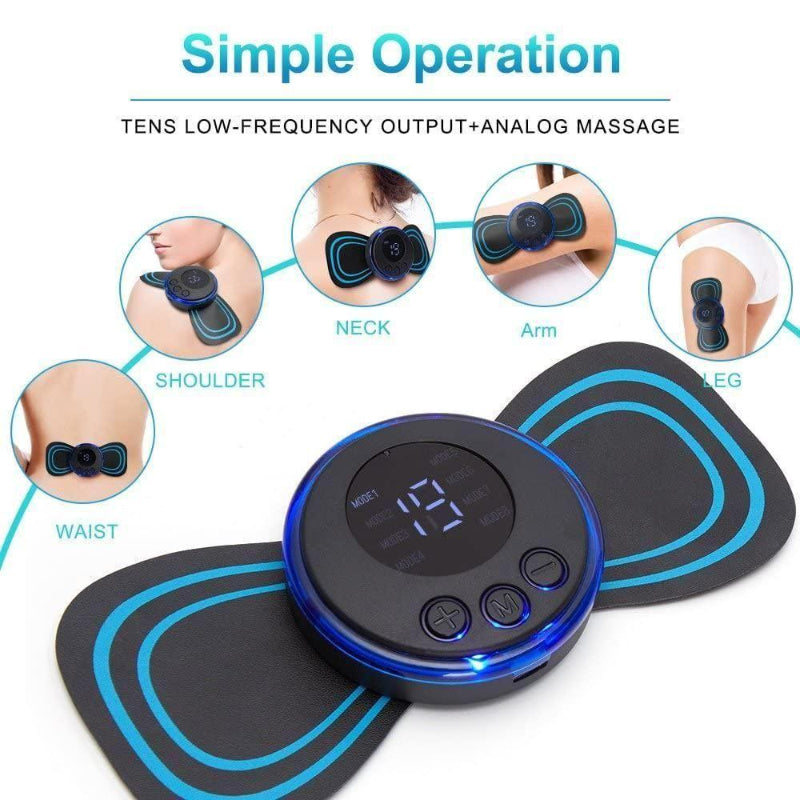 Rechargeable Mini Body Massager – 8 Massage Modes & 19 Intensity Levels for Pain Relief