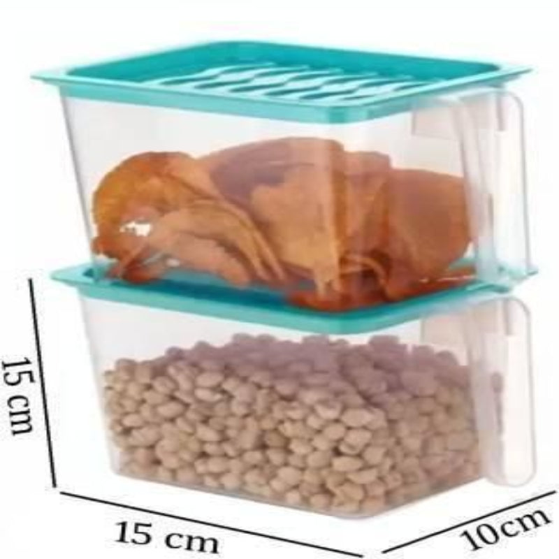 Kitchen Storage Basket Set (1000 ML) – Transparent Fridge & Pantry Containers (Pack of 6)