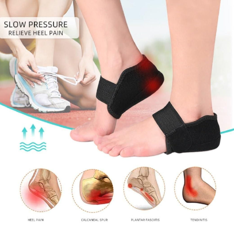 Adjustable Height Increasing Heel Cushion Insoles with Quick-Lock Straps