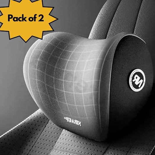 Memory Foam Car Neck Support Pillow (Pack of 2) – Ergonomic Head & Neck Pain Relief Cushions