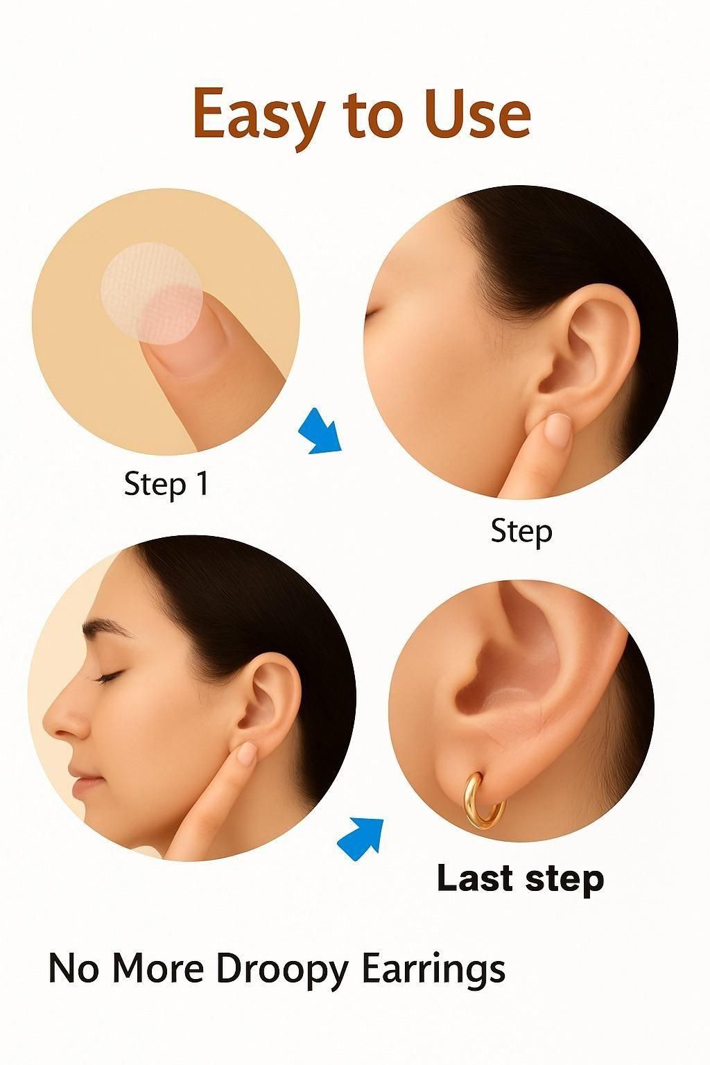 Premium Earlobe Support Patches for Heavy Earrings – 200 PCS (Pack of 2)