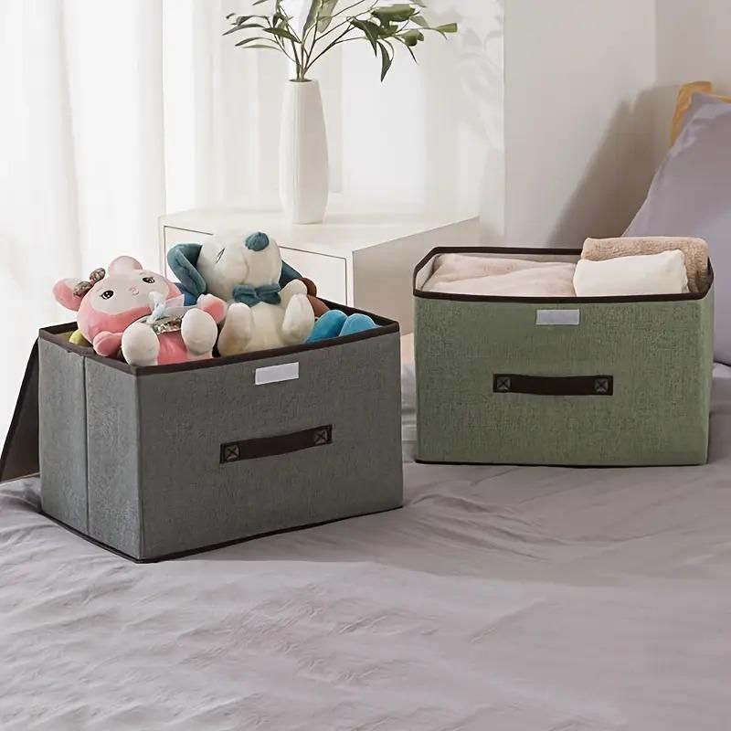 Multipurpose Fabric Storage Boxes with Lid – Wardrobe & Home Organizer (Pack of 2)