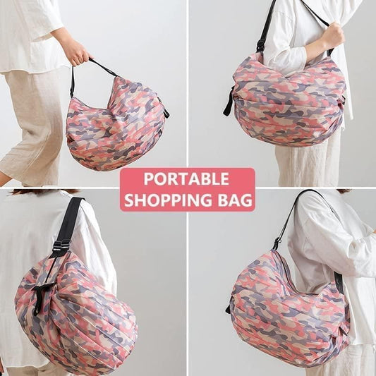 Foldable Waterproof Shopping & Travel Tote Bag for Women – Lightweight Shoulder Carry Bag with Zip