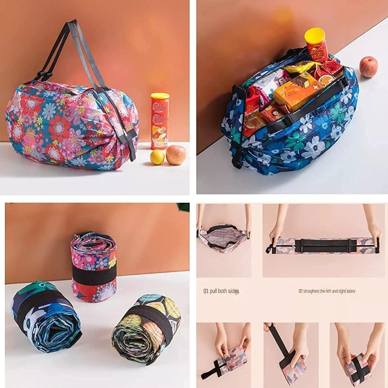 Foldable Waterproof Shopping & Travel Tote Bag for Women – Lightweight Shoulder Carry Bag with Zip