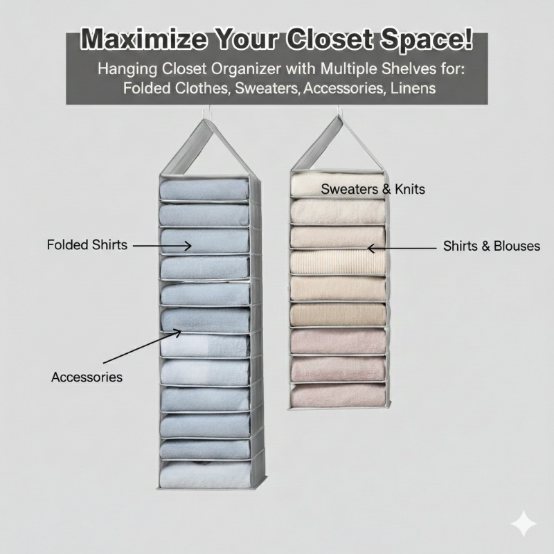 Hanging Closet Foldable Organizer 6 Slots