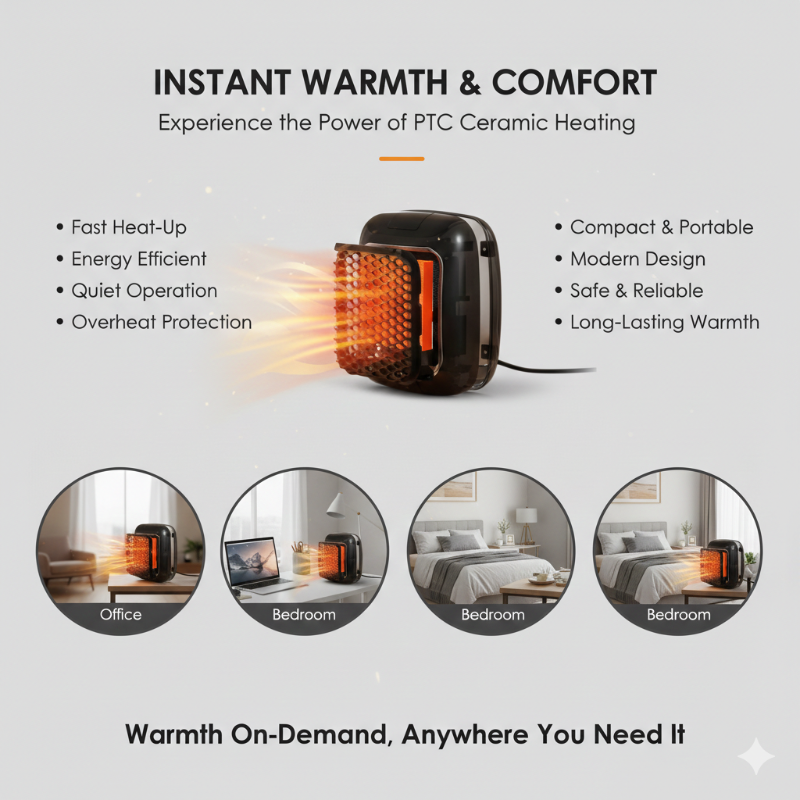 Wall-Mounted Portable Turbine Room Heater – Silent Infrared Electric Convector for Bathroom & Bedroom