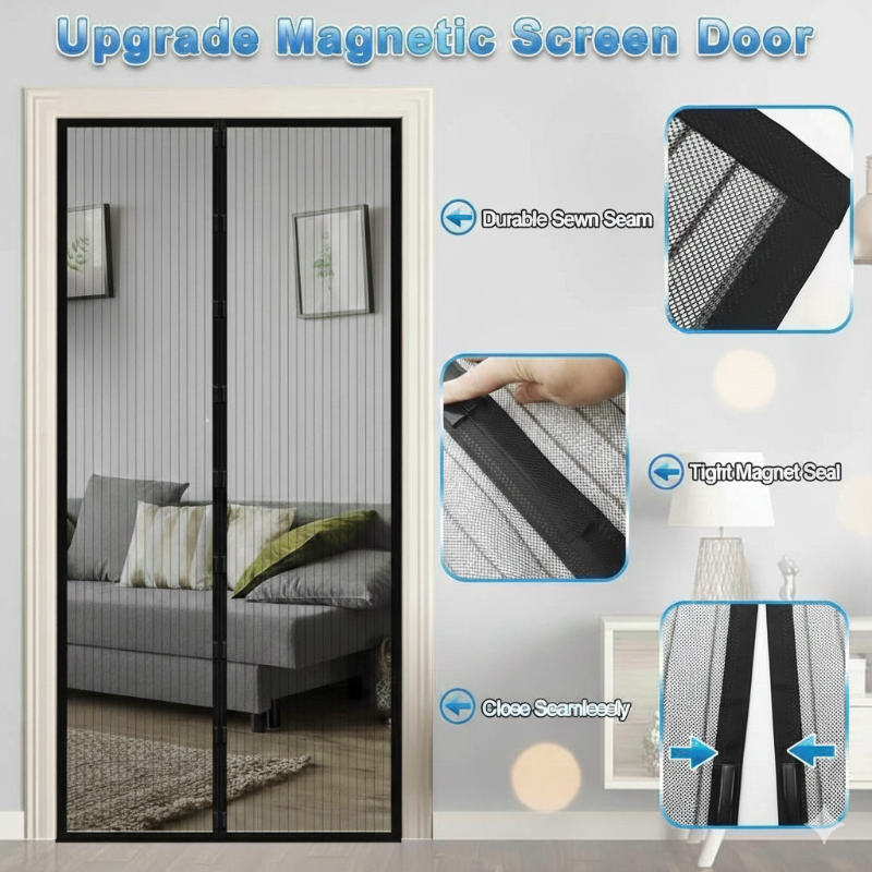 Magnetic Mesh Mosquito Door Curtain – Foldable Insect Protection Screen