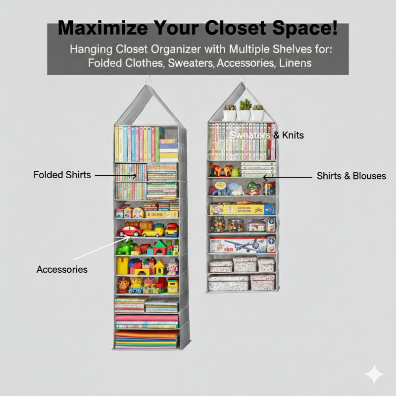 Hanging Closet Foldable Organizer 6 Slots