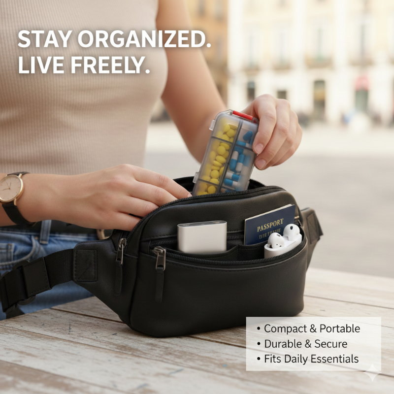 Portable Double-Layer Pill Organizer for Daily Medicines & Travel Use