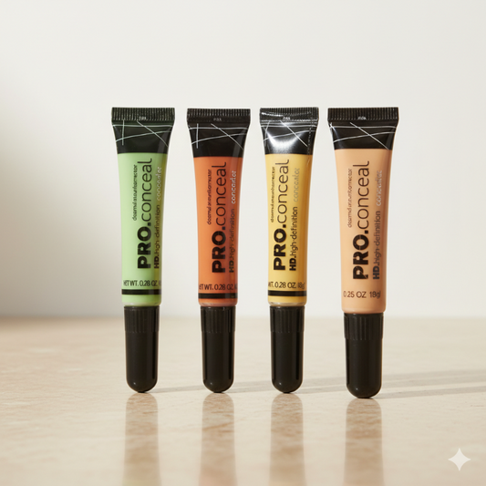 HD Pro Liquid Concealer Set – Full Coverage Makeup (Pack of 4 Shades)