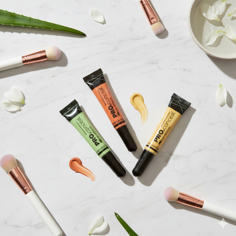 HD Pro Liquid Concealer Set – Full Coverage Makeup (Pack of 4 Shades)